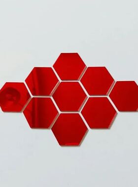 6/12PCS 4 Color Hexagon Acrylic Wall Mirror Self Adhesive St