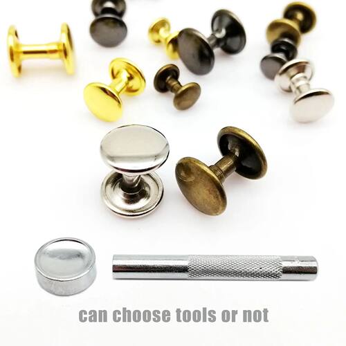 50set 6/8/10mm High Quality Metal Double Cap Side Round Rive