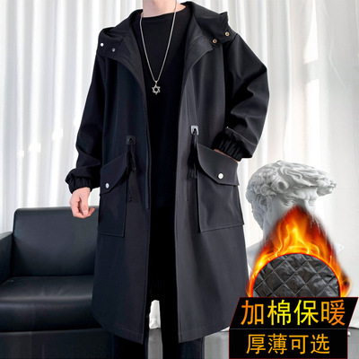 Cotton Windbreaker Men's Mid-length Coat Korean Style rendy