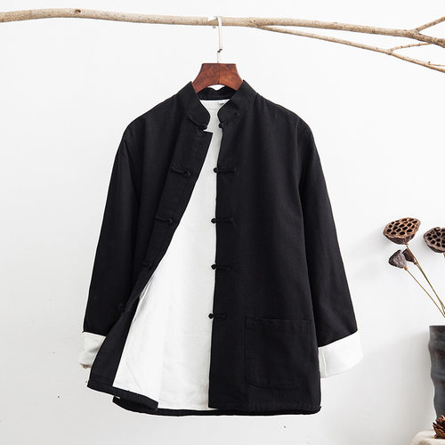 Pure Cotton Men's Tang Suit Long-sleeved Coat Chinese Style