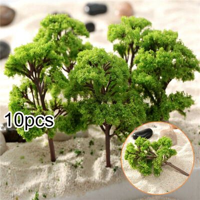 10Pcs 4CM Model rees Train Railroad Layout ama Mini Scenery