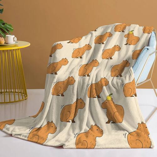 rembling Capybara Blanket Printed Throw Blanket Plush Fluffy
