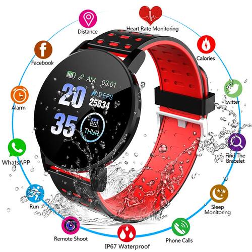 119S Smart Watch Men Women Blood Pressure Waterproof Sport R