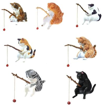 Fishing Cat Ornaments Fish  Landscaping Cartoon Figurine Aqu