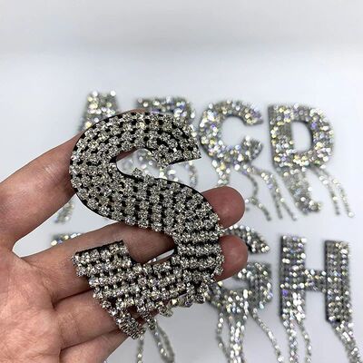 Iron on Clothes A-Z 26pc Rhinestones Letters Patches for Clo