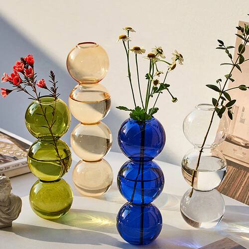 New Nordic Glass Bubble Vase INS Flower Arrangement Modern C