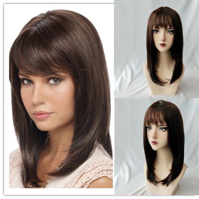 Female Full Headband, Medium-length Straight Hair, Fashionab