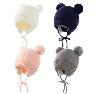 Cute Knitted Pompom Baby Hat Thick Warm Girl Boy Beanie Wint