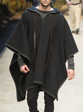 Kim Han 2024 Men's Cape Cape Pullover Cloak Wool Jacket Free