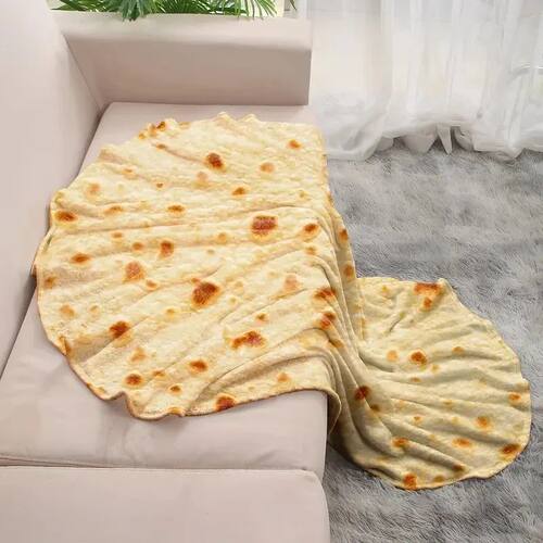 Multi-size Funny Round Corn Tortilla Blanket Soft Warm Throw