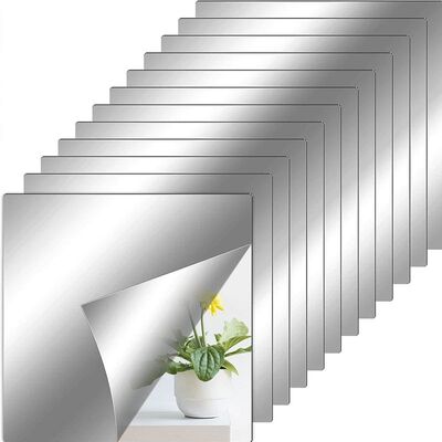 8/12pcs Self Adhesive Mirror Sheets Flexible Non Glass Mirro
