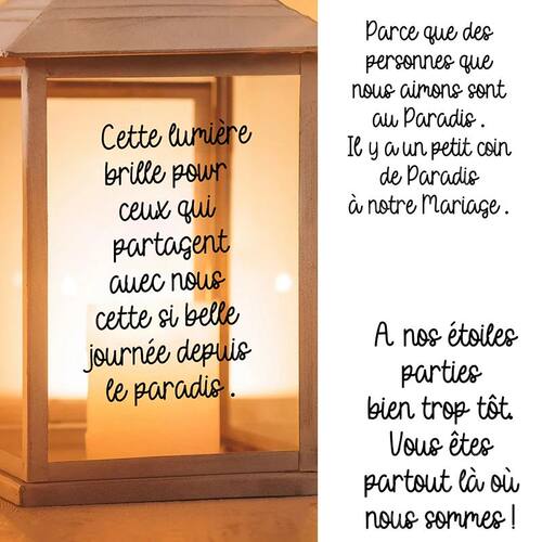 French Lantern Vinyl Sticker Decals Deceased Wedding Decal D