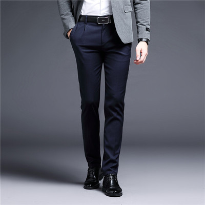Men's Slim Fit No-iron Suit Pants Four Business Formal Suit