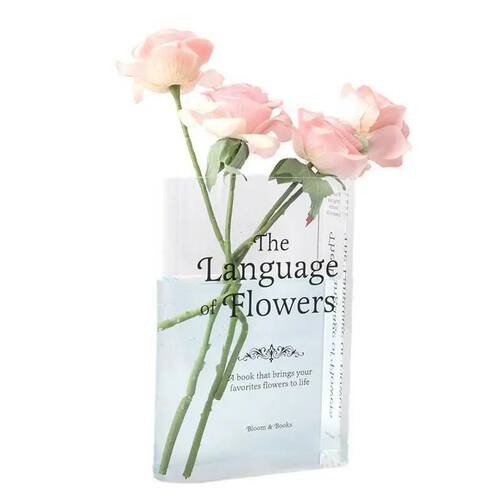 Clear Book Flower Vase Creative Acrylic Transparent Vase The