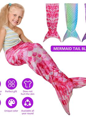 Mermaid Tail Blanket Ultra-Soft Flannel Sleeping Blanket Fis