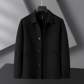 Lapel Double Woolen Men sided Embroidered Plus Coat Fat