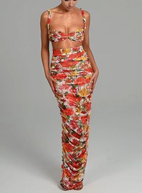 Mozision Women Party Set Strapless Top And Skirt Sets Female