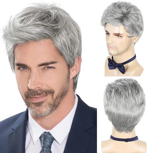 Temu Hot Buy Men's Partial Short Hair High Temperature Silk