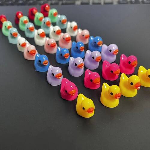 30-70Pcs Mini Ducks Home Decor Colorful Resin Duck Home Deco