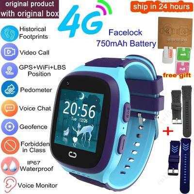 Kids Smart Watch 4G GPS Wifi Video Call SOS Tracker IP67 Wat