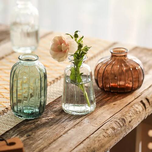 Mini Simple Stained Glass Vase Home Decoration Ornament Arom