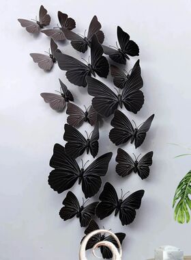 12Pcs 3D Butterfly Wall Stickers PVC Self Adhesive Wallpaper