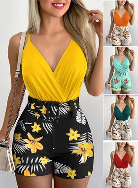 2024 Summer Sexy Fashion Two-piece Hips Beach Women Suspende