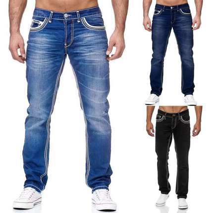 High-quality Wish Men's Slim-fit Double-line Jeans Jindian T