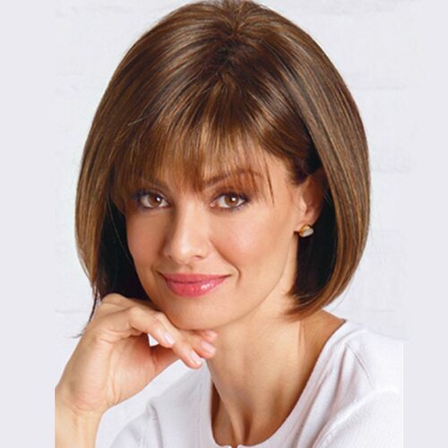 Women's Curly Short Straight Hair Bobo Air B Brown Bob
