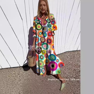 2025 Women's Plus Size Stucchered Stand-alone Printed Elegan