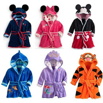 Children Bath Robes Flannel Winter Kids Sleepwear Robe Infan