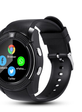 V8 Smart Watch Round Screen Sim Card Call Photo Music Music