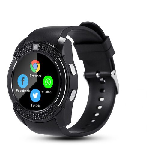 V8 Smart Watch Round Screen Sim Card Call Photo Music Music