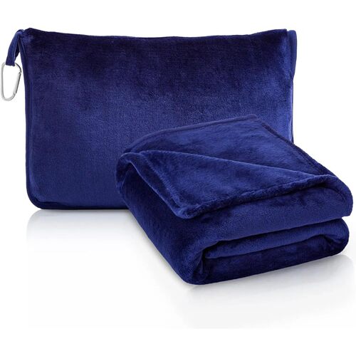Portable Travel Blanket Soft Flannel Airplane Blanket  2 In