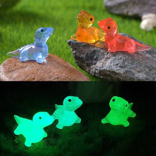 6PCS Luminous Mini Lizards Fairy Garden Decoration Mimiature