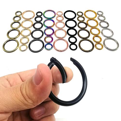 Metal Spring Gate O Ring Openable Leather Bag Handbag Belt S
