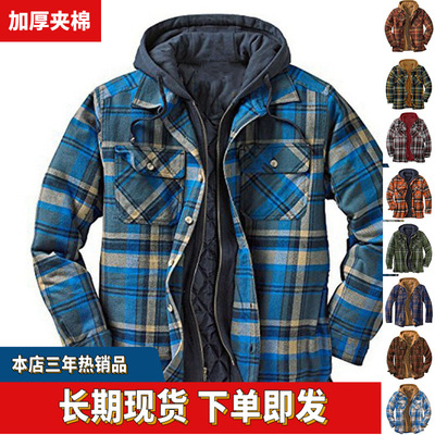 Hot Selling Men's Classic Plaid Printed Cotton Coat Large Si