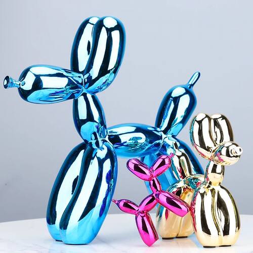 Electroplated Resin Dog Crafts Nordic Balloon Dog Ornament P