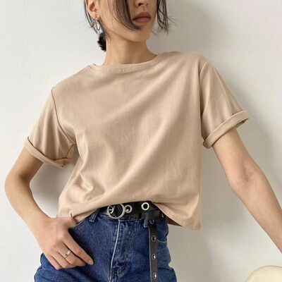 Hirsionsan 100% Cotton Oversized T Shirt Women Harajuku Basi