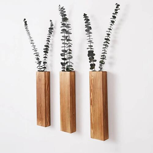 Wood Wall Planter Wall Decor for Artificial Flower Plants Wo