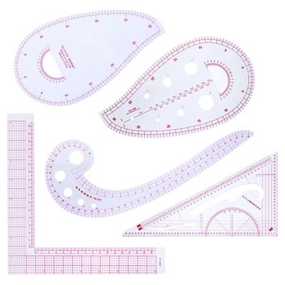 Fenrry 5PCS French Metric Ruler Clothing Fashion Ruler Measu