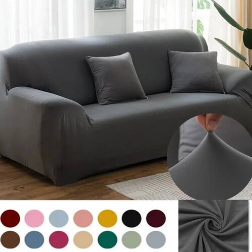 Elastic Sofa vers Solid Color for Living Room L Shaped Secti