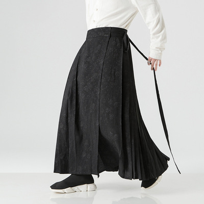2024 Men's Plus Size Vintage Horse Face Dress Chinese Style