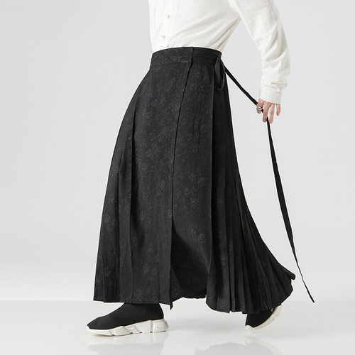 2024 Men's Plus Size Vintage Horse Face Dress Chinese Style
