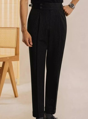 Italian Naples High-waisted Trousers For Men, Iron-free, Dra