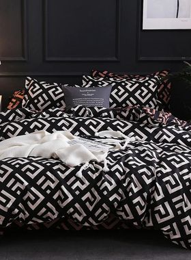 Luxury Black Bedding Set Queen King SIngle Full Size Polyest