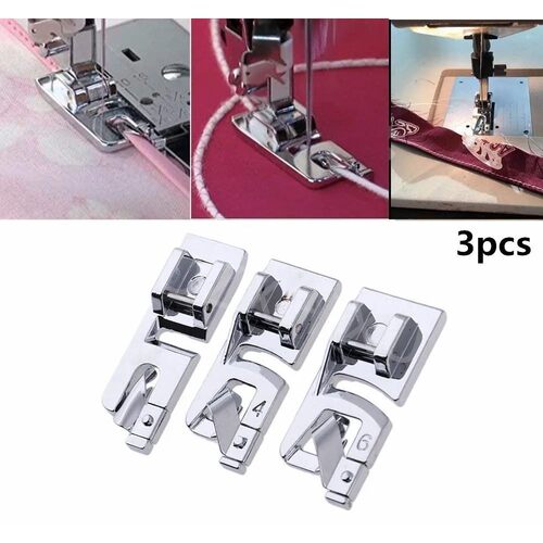3Pcs sewing accessories Narrow Rolled Hem Sewing Machine Pre
