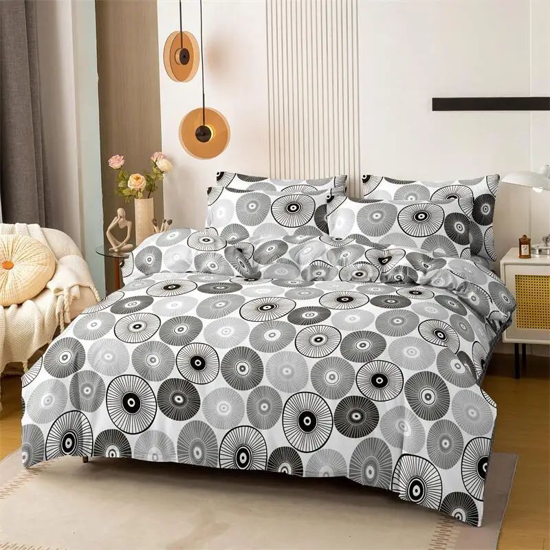 Kuup 3pcs printed matte Duvet ver Colored Bedding Set QUEEN