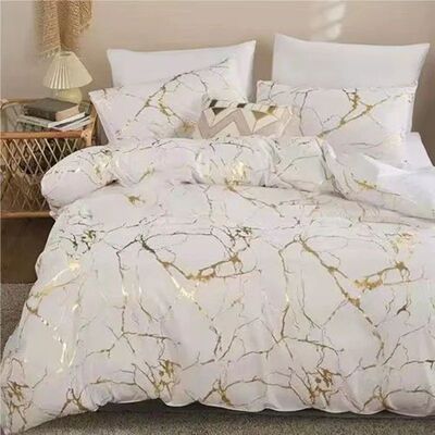 Marble Hot Stamping Double Duvet ver Set 220x240 Luxury King