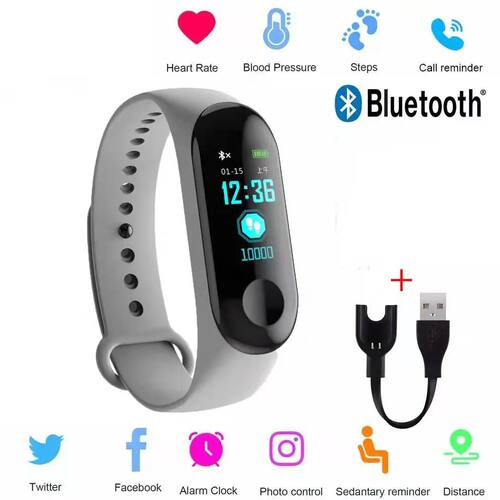 M3 Bluetooth Smart Band Bracelet Men Heart Rate Monitor Bloo